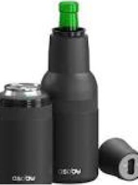 Asobu Black Insulated Bottle and Can Cooler Set